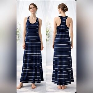 Joe Fresh Navy and White Maxi Dress